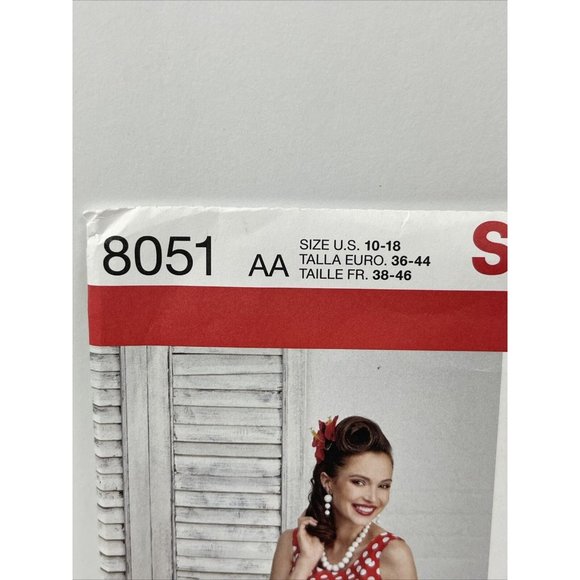 Simplicity Pattern 8051 AA Size 10-18 Sun Dress UNCUT pinup rockabilly marilyn - Picture 6 of 10
